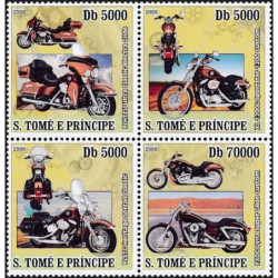 San Tomės ir Prinsipės pašto ženklai (2008). Harley Davidson motociklai