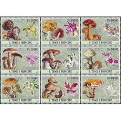 Sao Tome and Principe stamps (2008) for sale. Mushrooms and orchids