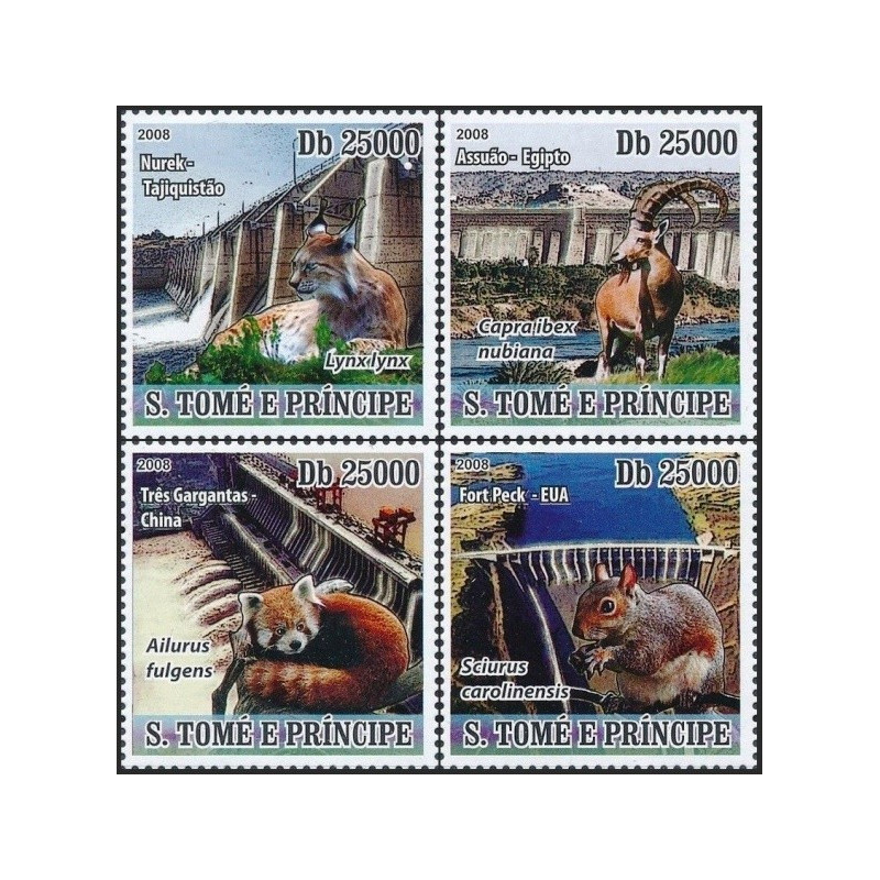 Sao Tome and Principe stamps (2008) for sale. Dams and animals