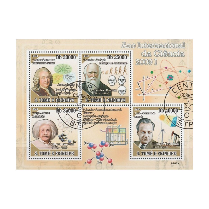 San Tomė ir Prinsipė 2009. Garsūs mokslininkai (Einšteinas, Darvinas)