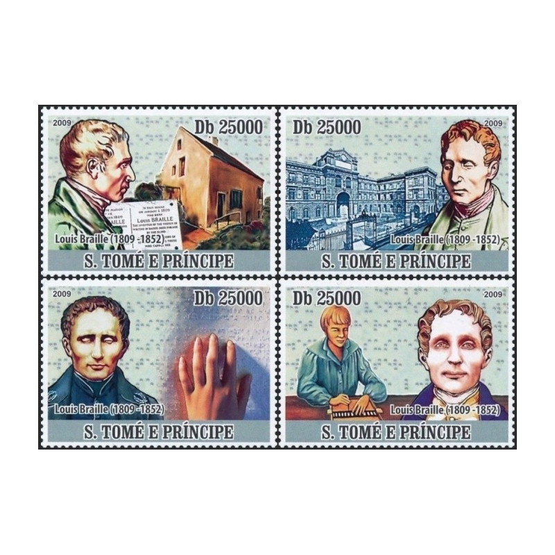 Sao Tome and Principe stamps (2009) for sale. Louis Braille