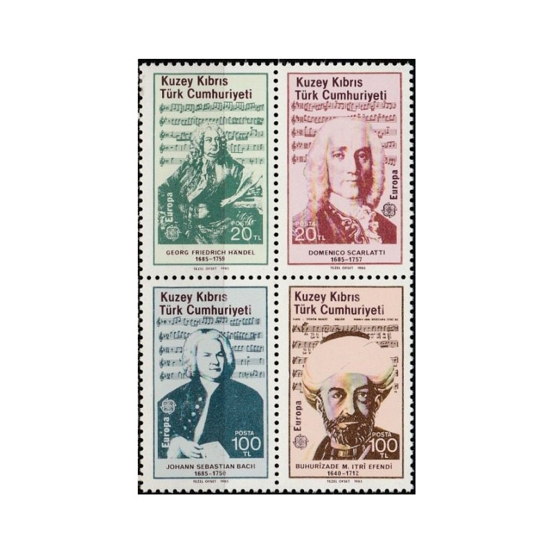 Turkų Kipro pašto ženklai (1985). Europos muzikos metai: kompozitoriai