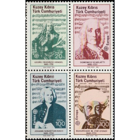 Turkų Kipro pašto ženklai (1985). Europos muzikos metai: kompozitoriai