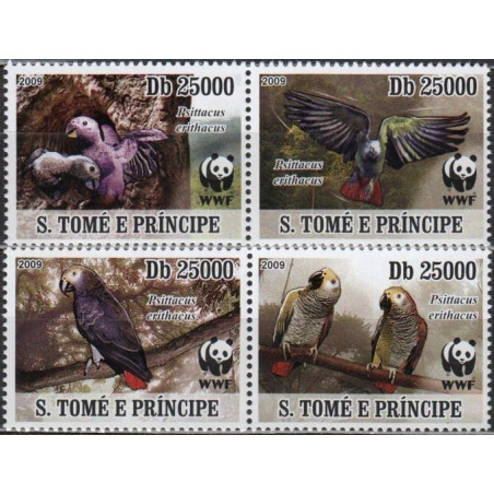 Sao Tome and Principe stamps (2009) for sale. Parrots