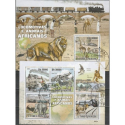 San Tomės ir Prinsipės pašto ženklai (2009). Traukiniai ir Afrikos fauna