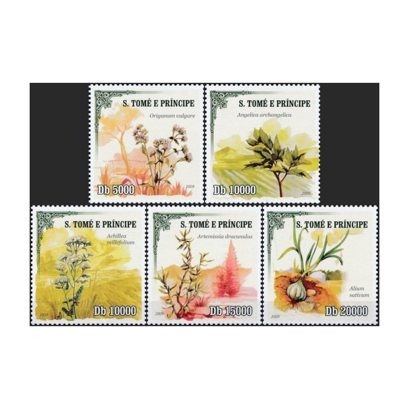Sao Tome and Principe stamps (2009) for sale. Medicinal plants