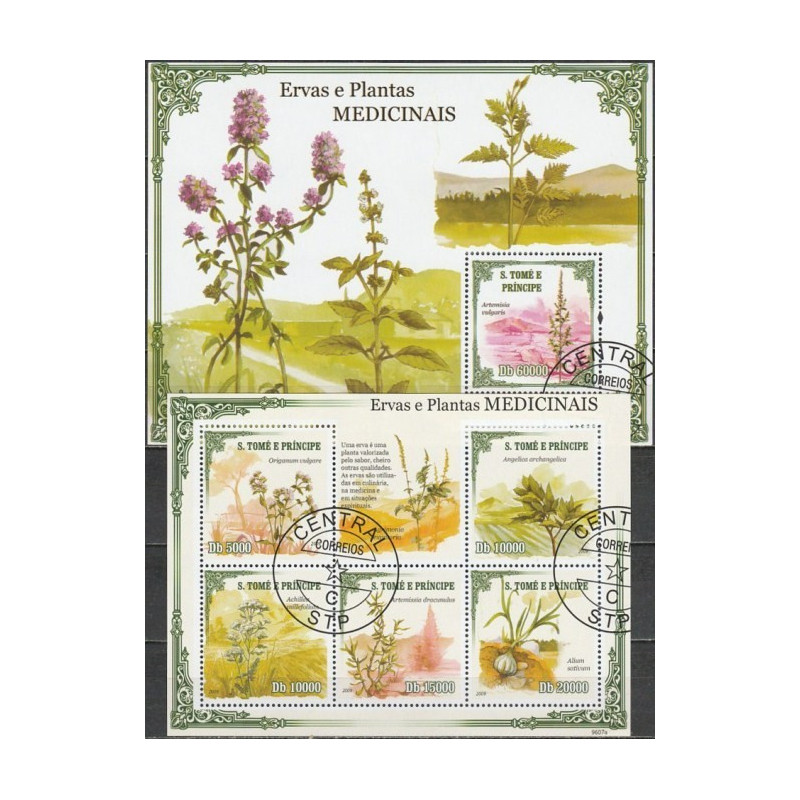 Sao Tome and Principe stamps (2009) for sale. Medicinal plants