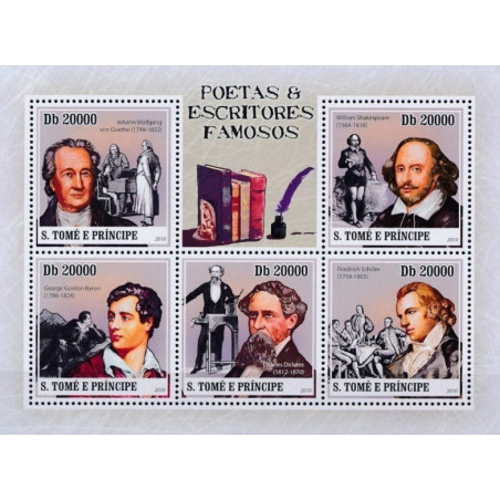 San Tomės ir Prinsipės pašto ženklai (2010). Rašytojai ir poetai