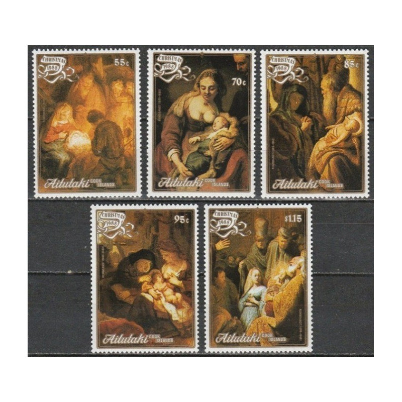 Aitutaki stamps (1988) for sale. Rembrandt paintings