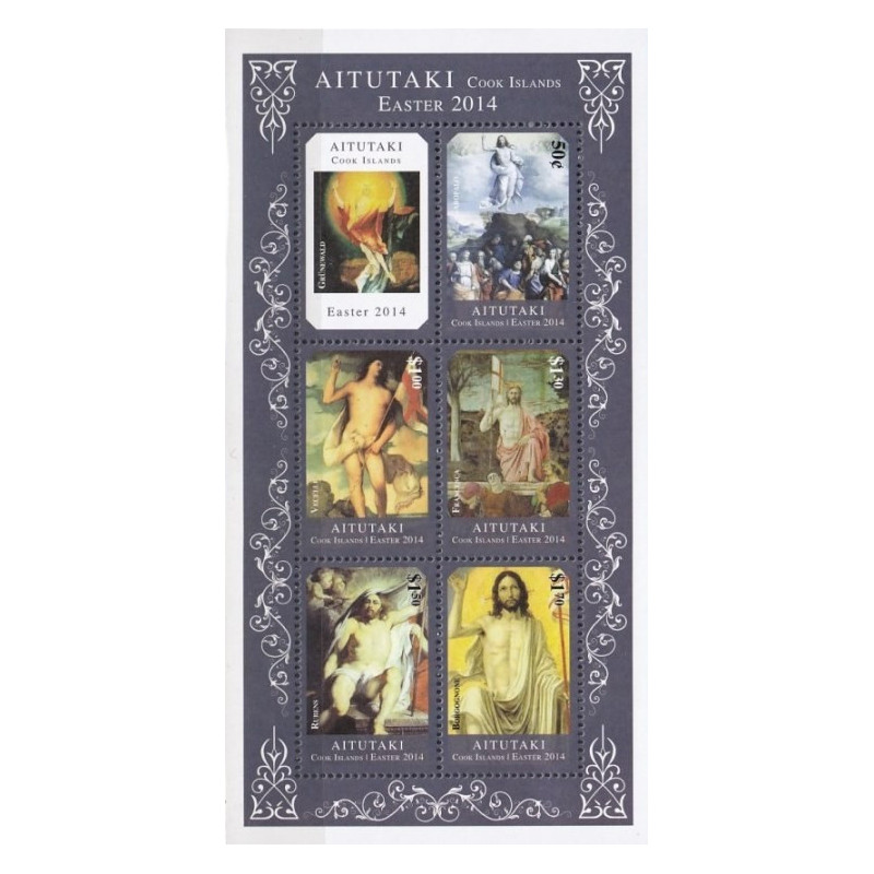 Aitutakio pašto ženklai (2014). Velykos (religiniai paveikslai)