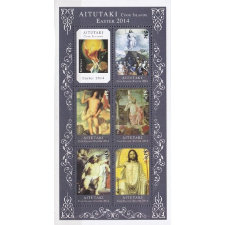 Aitutakio pašto ženklai (2014). Velykos (religiniai paveikslai)