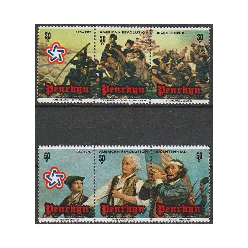 Penrhyn stamps (1976) for sale. American Revolution anniversary
