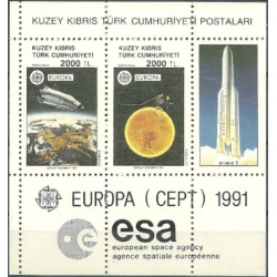 Turkų Kipro pašto ženklai (1991). Europos kosmoso tyrinėjimai