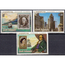 Cook Islands stamps (1986) for sale. Philatelic exhibition AMERIPEX