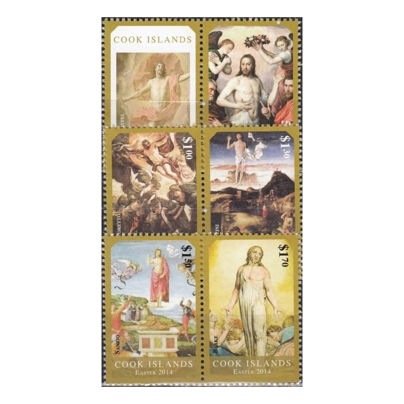 Kuko salų pašto ženklai (2014). Velykos (religiniai paveikslai)