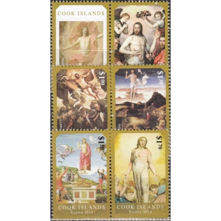 Kuko salų pašto ženklai (2014). Velykos (religiniai paveikslai)