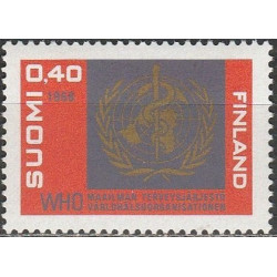 Suomijos pašto ženklai (1968). Pasaulinei Sveikatos organizacijai 20 metų