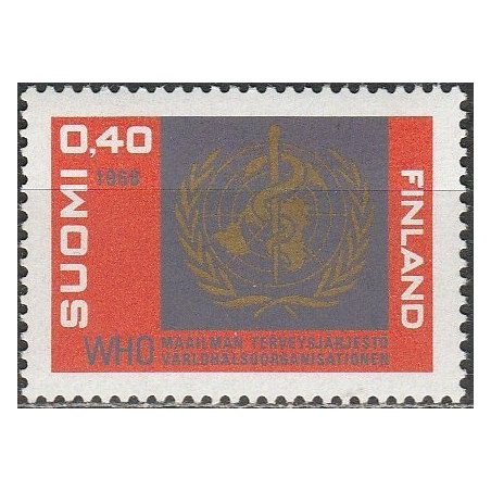 Suomijos pašto ženklai (1968). Pasaulinei Sveikatos organizacijai 20 metų