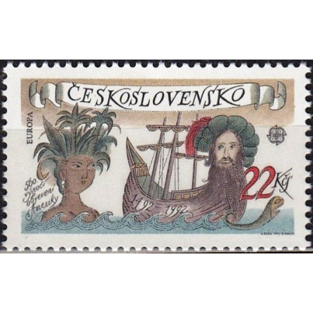 Čekoslovakijos pašto ženklai (1992). Amerikos atradimas
