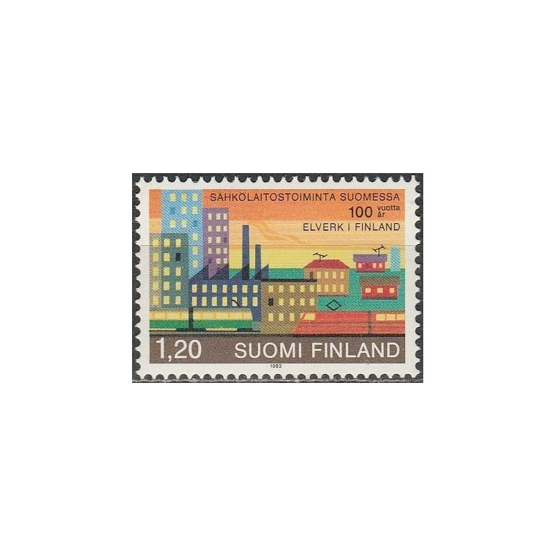Suomijos pašto ženklai (1982). Elektrifikavimui 100 metų