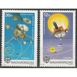 Vengrijos pašto ženklai (1991). Europos kosmoso tyrinėjimai