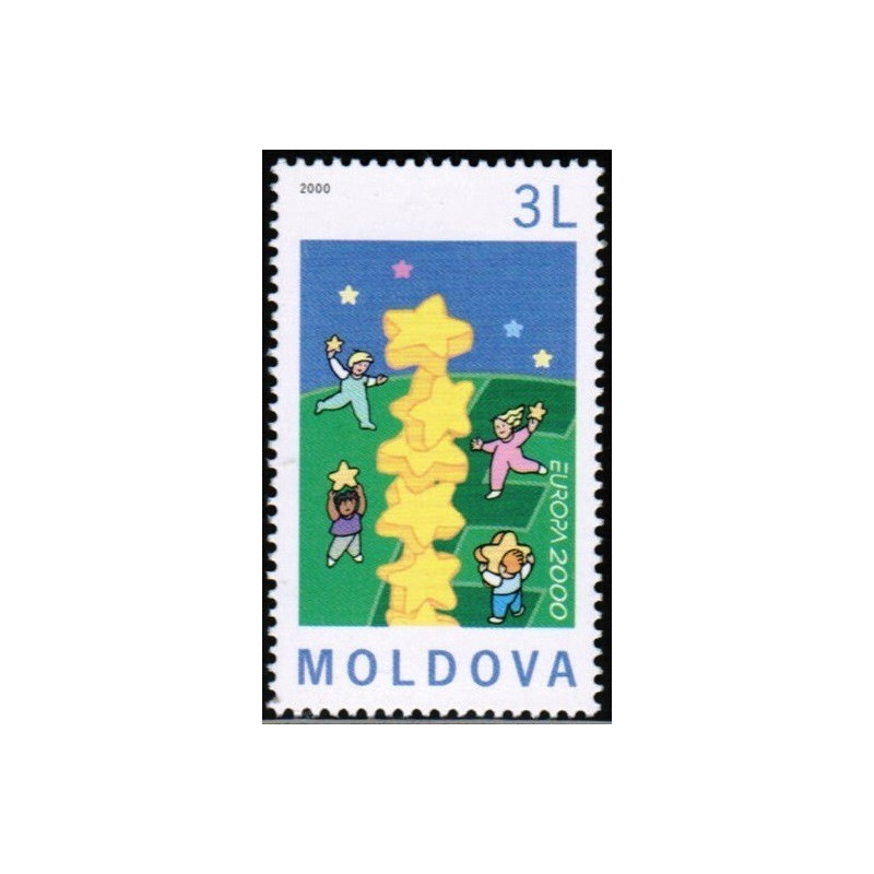 Moldavijos pašto ženklai (2000). Stilizuotas bokštas iš 6 žvaigždžių