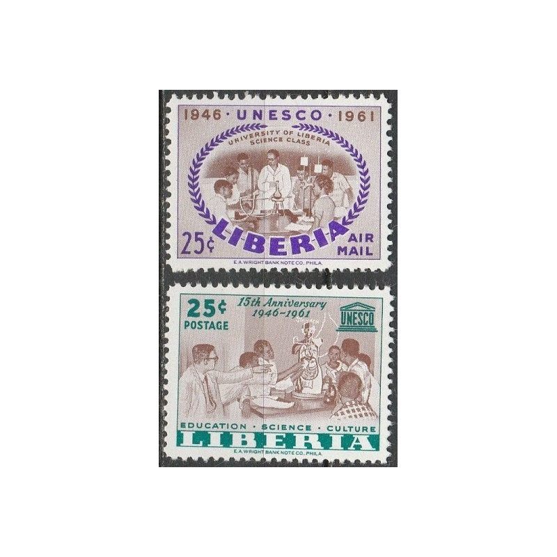 Liberijos pašto ženklai (1961). UNESCO jubiliejus