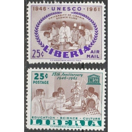 Liberijos pašto ženklai (1961). UNESCO jubiliejus