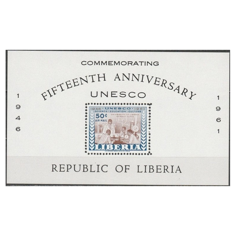 Liberijos pašto ženklai (1961). UNESCO jubiliejus