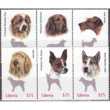 Liberijos pašto ženklai (1999). Šunys