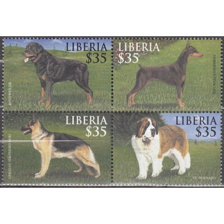 Liberijos pašto ženklai (2000). Šunys