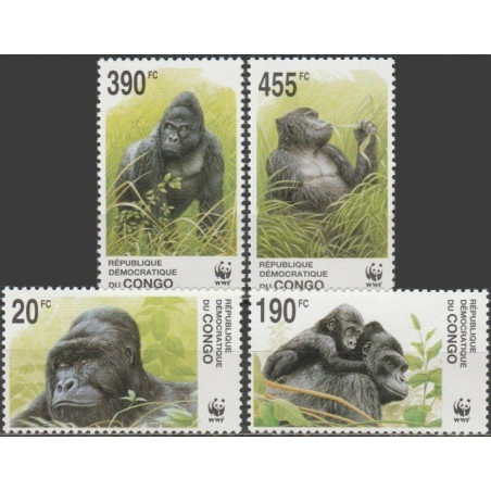 Kongo pašto ženklai (2002). Gorilos