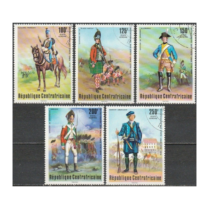 Central African Republic 1976. American Revolution (military uniforms)