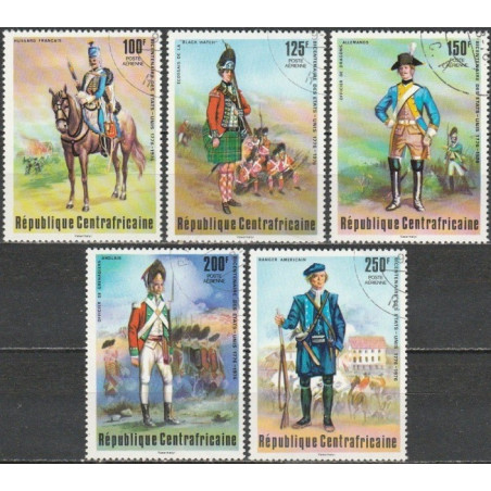 Central African Republic 1976. American Revolution (military uniforms)
