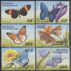 Centrinės Afrikos Respublikos pašto ženklai (2000). Drugeliai