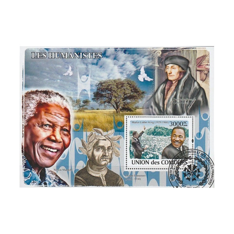 Komorų pašto ženklai (2008). Žmogaus teisių gynėjai (Mandela, Kingas)