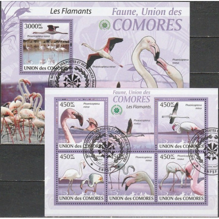 Comoros stamps (2009) for sale. Flamingos