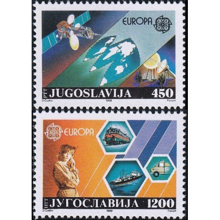 Jugoslavijos pašto ženklai (1988). Transportas ir ryšiai