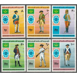 Mauritania stamps (1976) for sale. American Revolution (military uniforms)