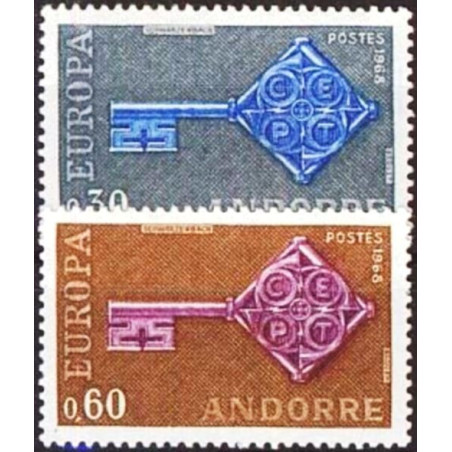 Andoros pašto ženklai (1968) - Fantastiškos Europa ženklų kainos‎