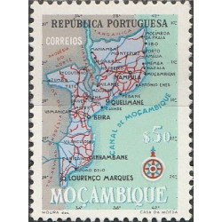 Mozambique stamps (1954) for sale. Country map