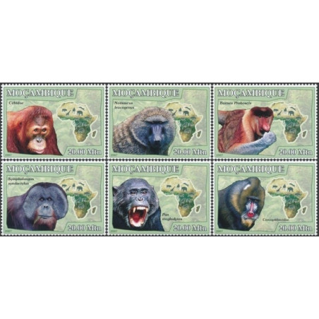 Mozambique stamps (2007) for sale. Monkeys