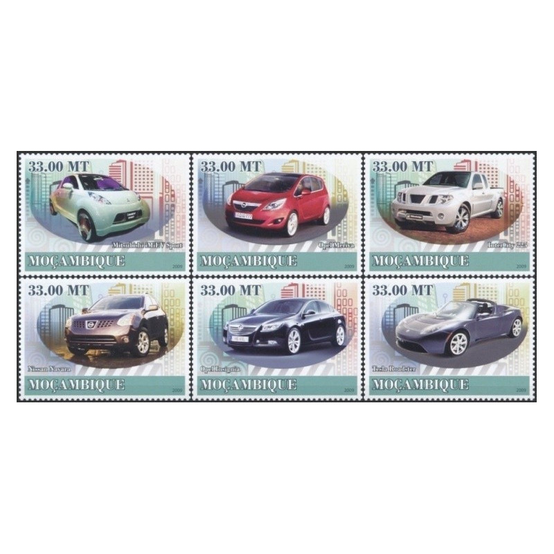 Mozambique stamps (2009) for sale. History of Transport V (Electric cars)
