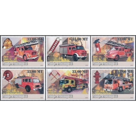 Mozambique stamps (2009) for sale. Fireman vehicles