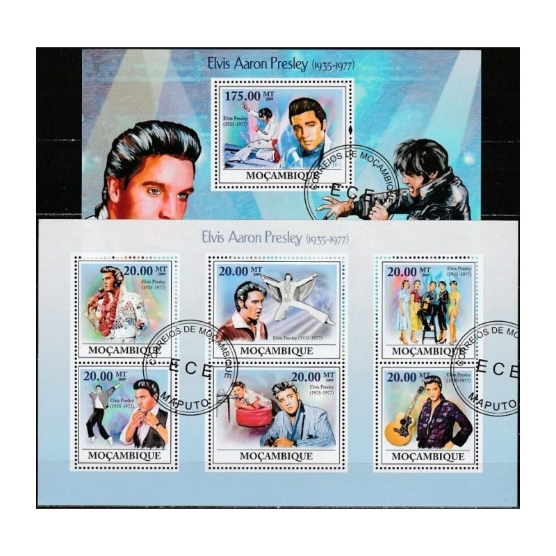Mozambiko pašto ženklai (2009). Elvis Preslis