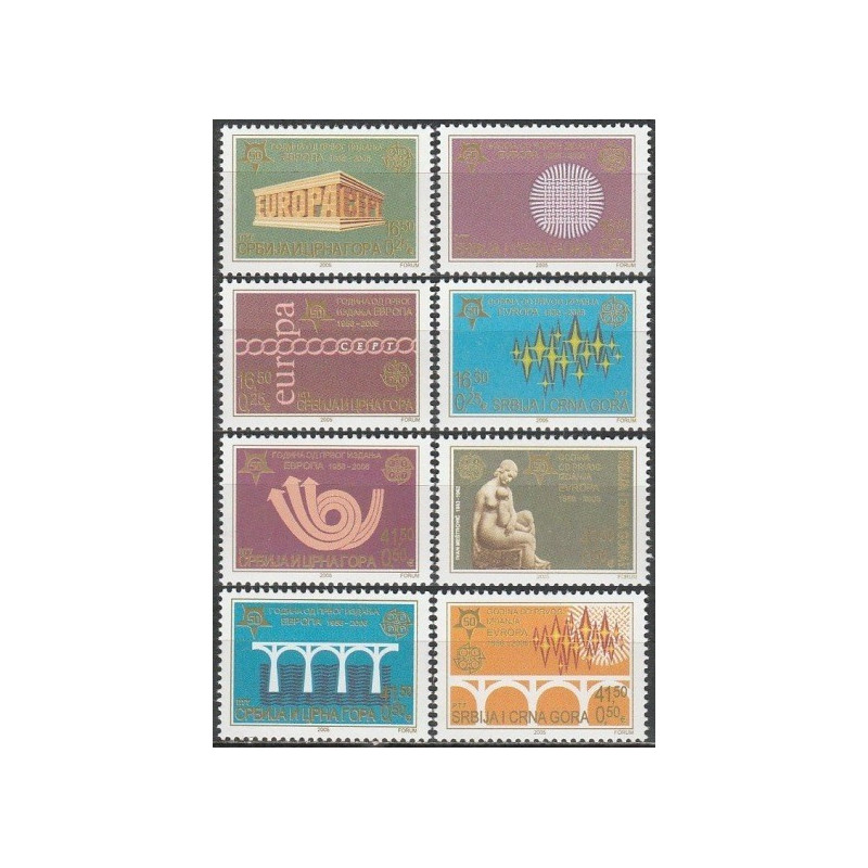Yugoslavia (Serbia and Montenegro) 2005. 50th anniversary first EUROPA issue