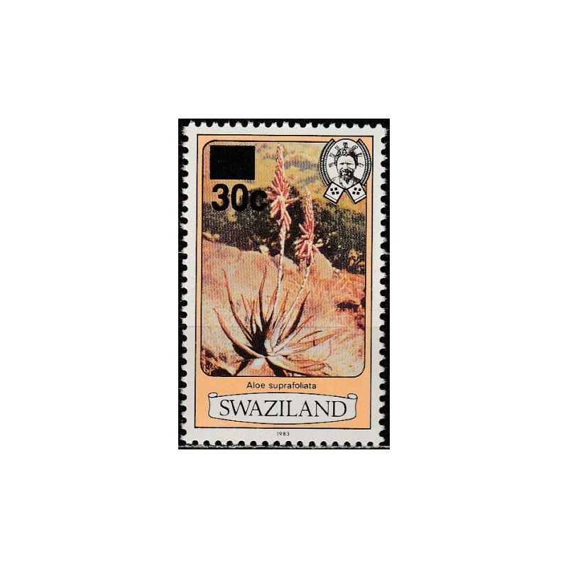 Swaziland stamps (1985) for sale. Aloe (30 on 2 ct with year 1983)