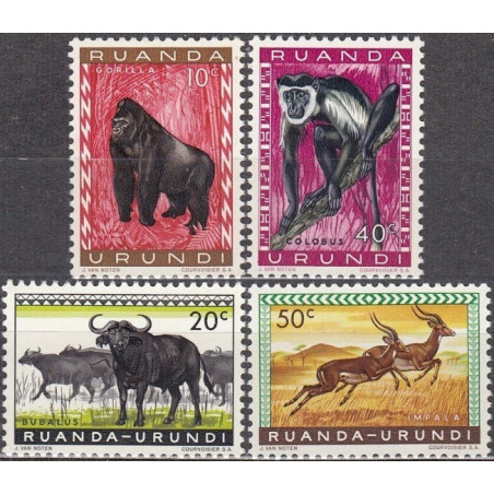 Ruandos-Urundžio pašto ženklai (1959). Saugomi gyvūnai