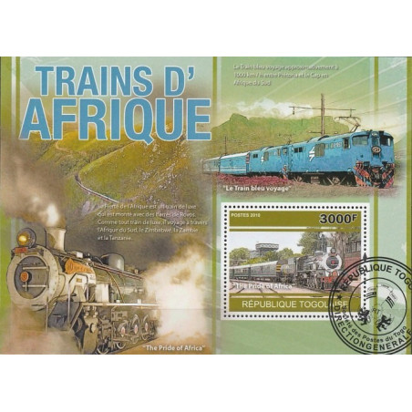 Togo stamps (2010) for sale. Trains in Africa