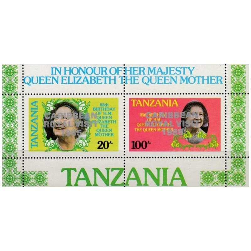 Tanzanijos pašto ženklai (1986). Elžbieta II Karibuose